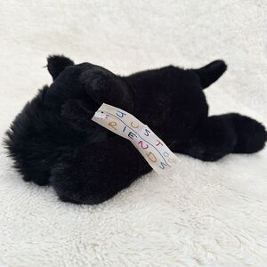 Just Friends Black Schnauzer Dog 10” Laying Stuffed Animal Toy
